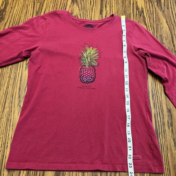 Life Is Good Pineapple Crusher Tee Small Pink - Picture 6 of 7